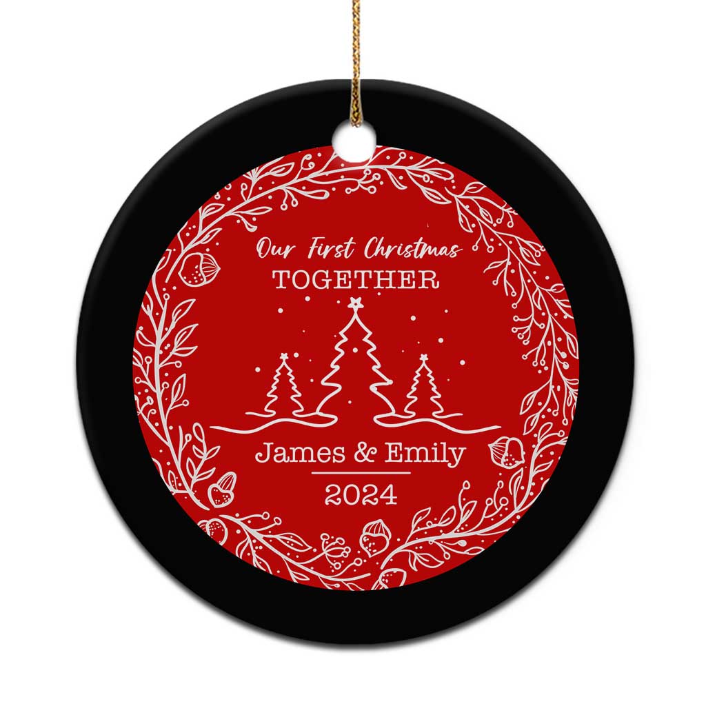 Personalized Mr Mrs Christmas Ornament Custom Name Keepsake First Christmas Together Wedding Gifts for New Couple - Wonder Print Shop