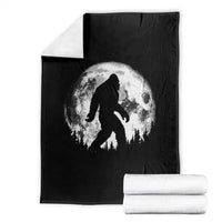 Bigfoot Night Stroll Throw Blanket Cool Full Moon & Trees Sasquatch - Wonder Print Shop