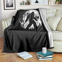 Bigfoot Night Stroll Throw Blanket Cool Full Moon & Trees Sasquatch - Wonder Print Shop