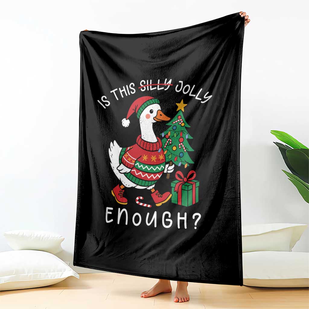 Funny Goose Christmas Throw Blanket Is This Jolly Enough Cute Xmas Duck - Wonder Print Shop
