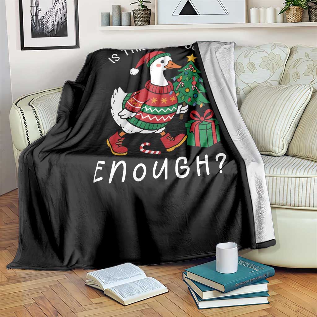 Funny Goose Christmas Throw Blanket Is This Jolly Enough Cute Xmas Duck - Wonder Print Shop