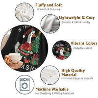 Funny Goose Christmas Throw Blanket Is This Jolly Enough Cute Xmas Duck - Wonder Print Shop