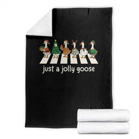 Just A Jolly Goose Throw Blanket Funny Christmas Duck Meme - Wonder Print Shop