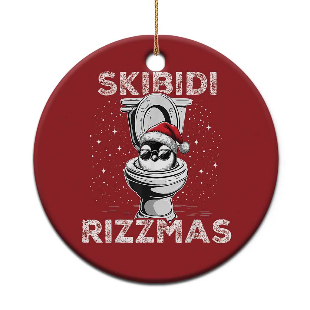 Funny Christmas Ornament Skibidi Rizzmas Rizz Santa Toilet Penguin Kid Cool - Wonder Print Shop