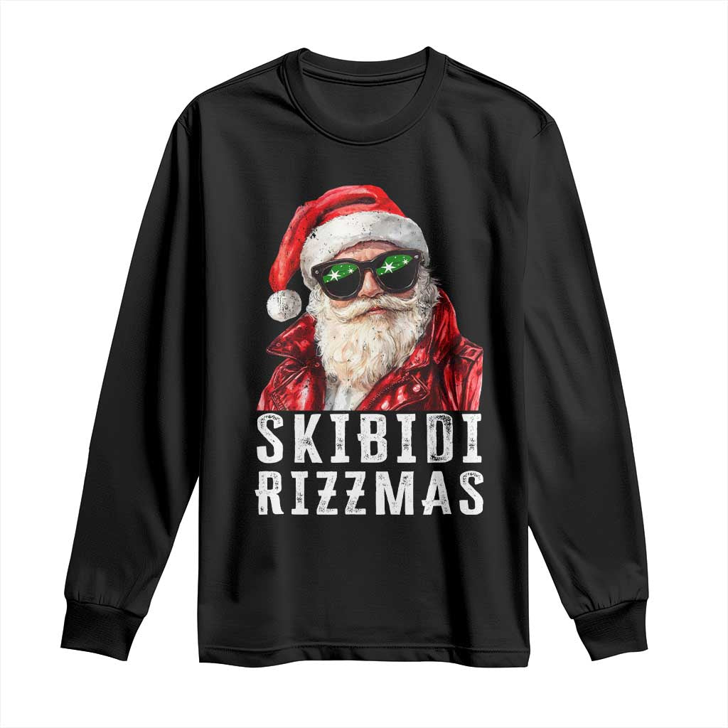 Funny Christmas Santa Long Sleeve Shirt Skibidi Rizzmas Christmas Rizz Santa Claus Charisma Kid Cool
