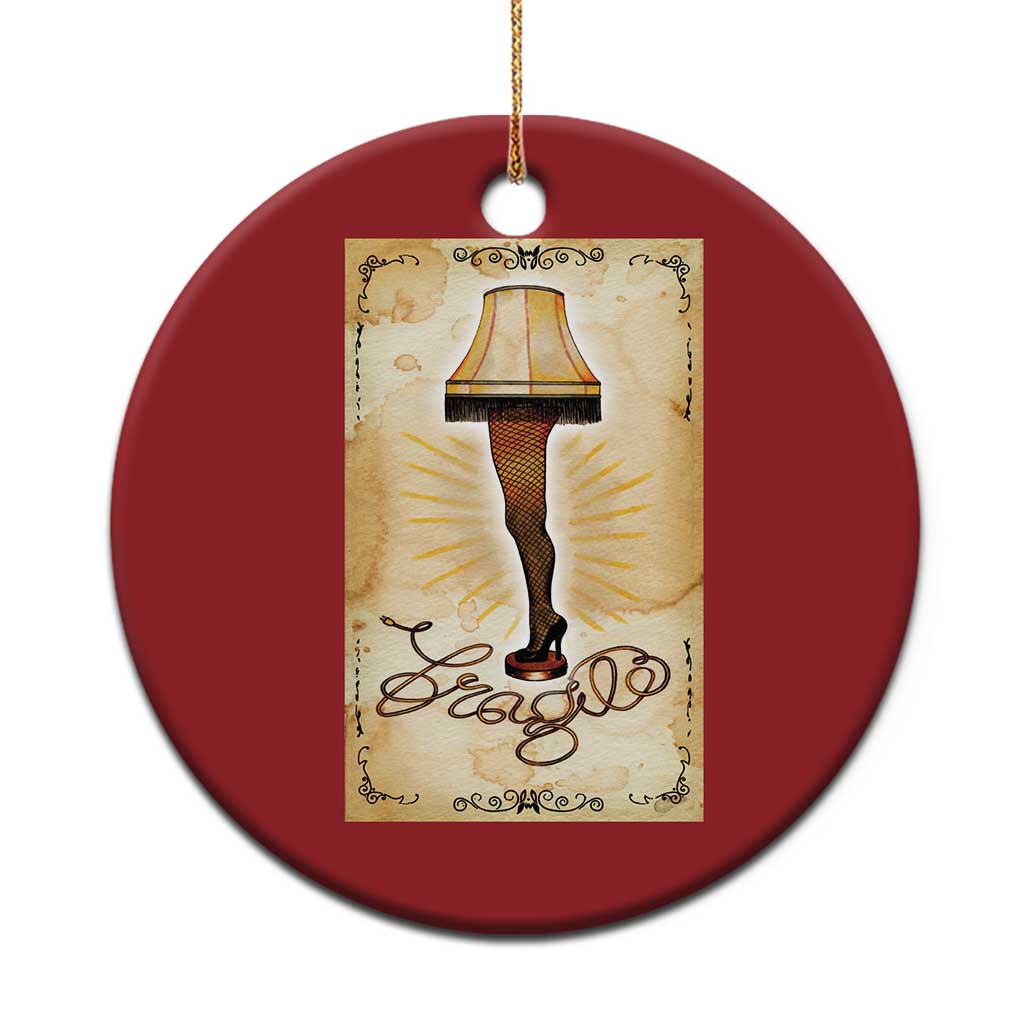 Funny Xmas Movie Christmas Ornament Fragile Leg Lamp - Wonder Print Shop