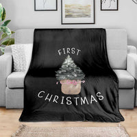 My First Christmas Throw Blanket Baby's First Holiday Xmas Tree Bow - Wonder Print Shop