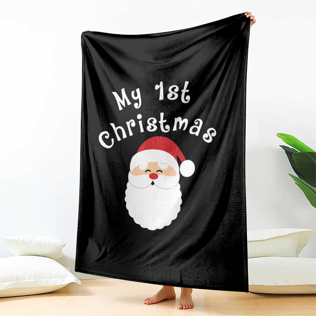 My First Christmas Throw Blanket Baby's First Holiday Xmas Santa - Wonder Print Shop