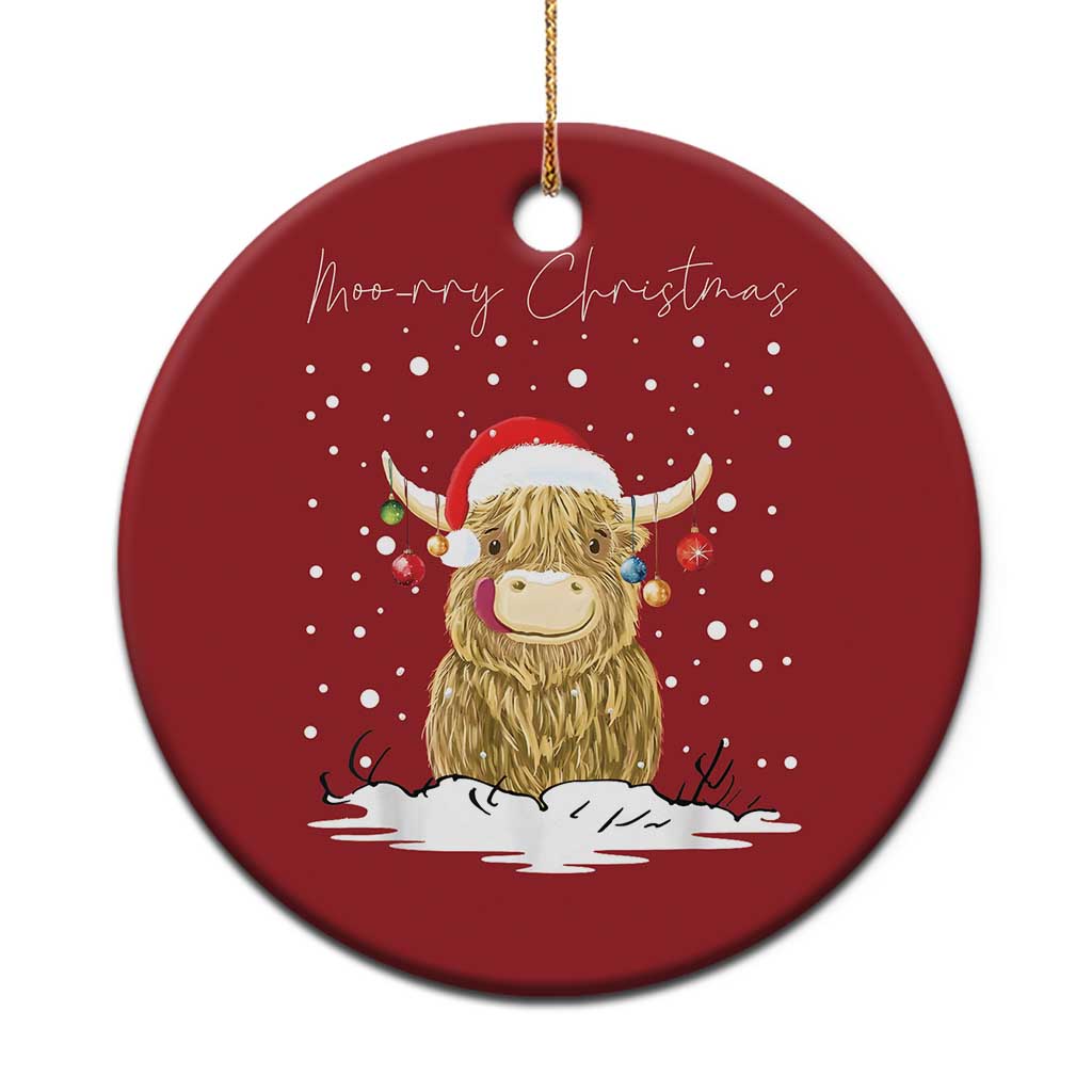 Xmas Cow Christmas Ornament Scottish Highland Cow Moo-rry Christmas - Wonder Print Shop