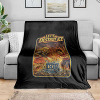 Subtle Abolish Ice Throw Blanket Retro Protest Satirical Graphic Let's Destroy Ice