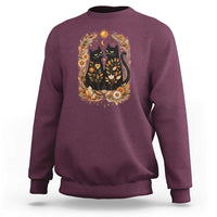 Subtle FDT Sweatshirt Vintage Flower Black Cat Social Activist