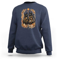 Subtle FDT Sweatshirt Vintage Flower Black Cat Social Activist