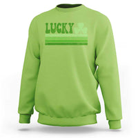 Retro Lucky Sweatshirt St Patricks Day Irish Shamrock