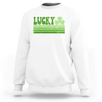 Retro Lucky Sweatshirt St Patricks Day Irish Shamrock