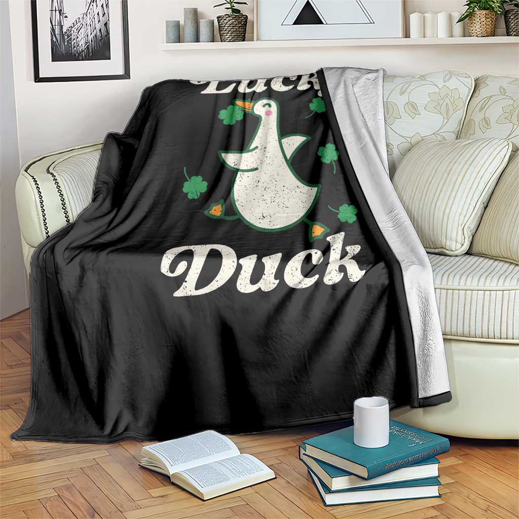 Lucky Duck Throw Blanket St Patricks Day Shamrock Irish