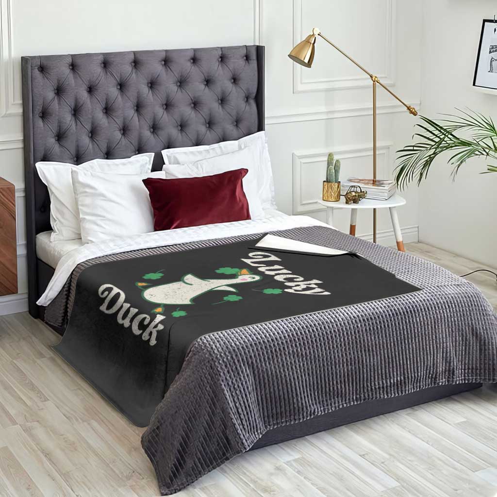 Lucky Duck Throw Blanket St Patricks Day Shamrock Irish