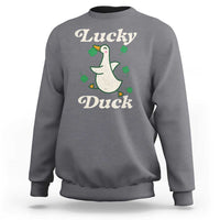 Lucky Duck Sweatshirt St Patricks Day Shamrock Irish