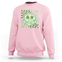 Retro Groovy Shamrock Smile Face St Patricks Day Sweatshirt