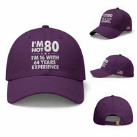 80th Birthday Baseball Cap Funny Saying Retro Vintage 80 Year Old Gift
