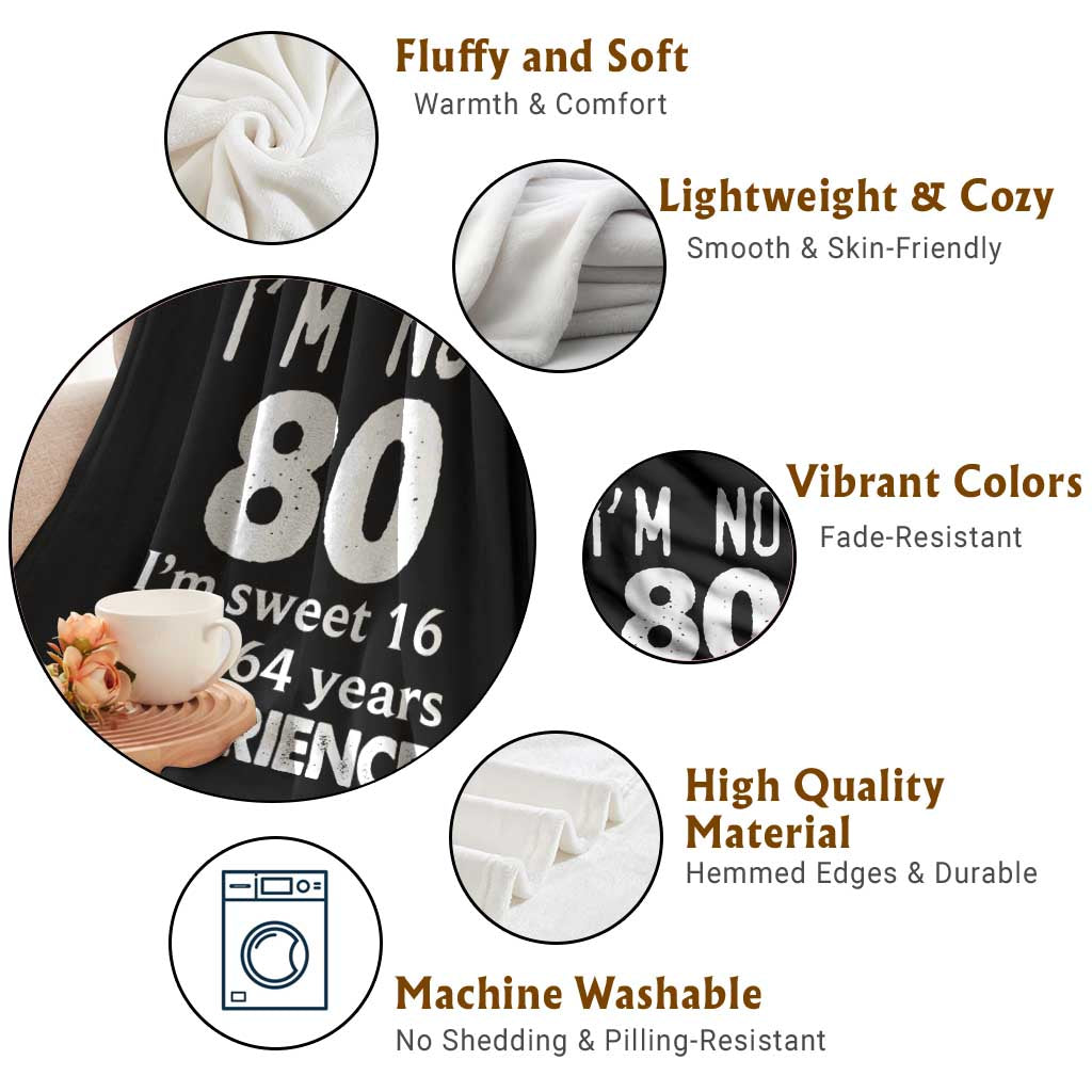 80th Birthday Throw Blanket Funny 80 Year Old Gift