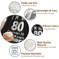 80th Birthday Throw Blanket Funny 80 Year Old Gift