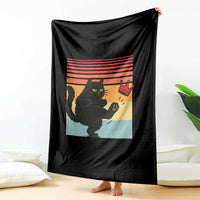 No Kings Black Cat Throw Blanket Funny Kitten Social Justice - Wonder Print Shop