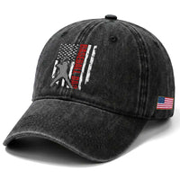 Baseball Dad Washed Cotton Baseball Cap Retro US Flag Fathers Day Baseball Player
