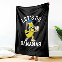 Funny Banana Throw Blanket Lets Go Bananas - Wonder Print Shop