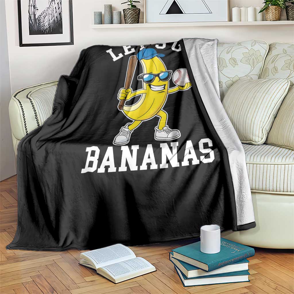 Funny Banana Throw Blanket Lets Go Bananas - Wonder Print Shop
