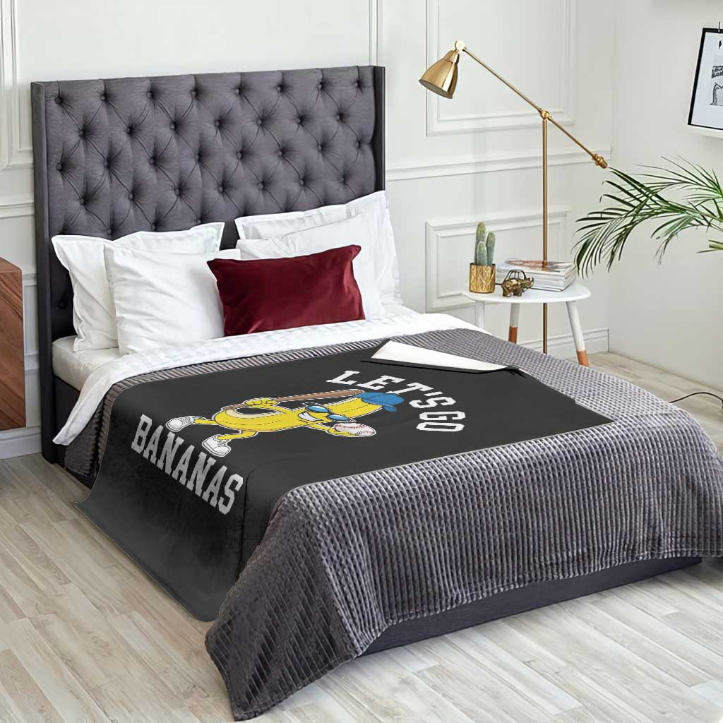 Funny Banana Throw Blanket Lets Go Bananas - Wonder Print Shop