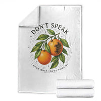 Subtle FDT Throw Blanket Dont Speak Orange Graphic Retro Vintage