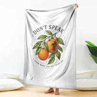 Subtle FDT Throw Blanket Dont Speak Orange Graphic Retro Vintage