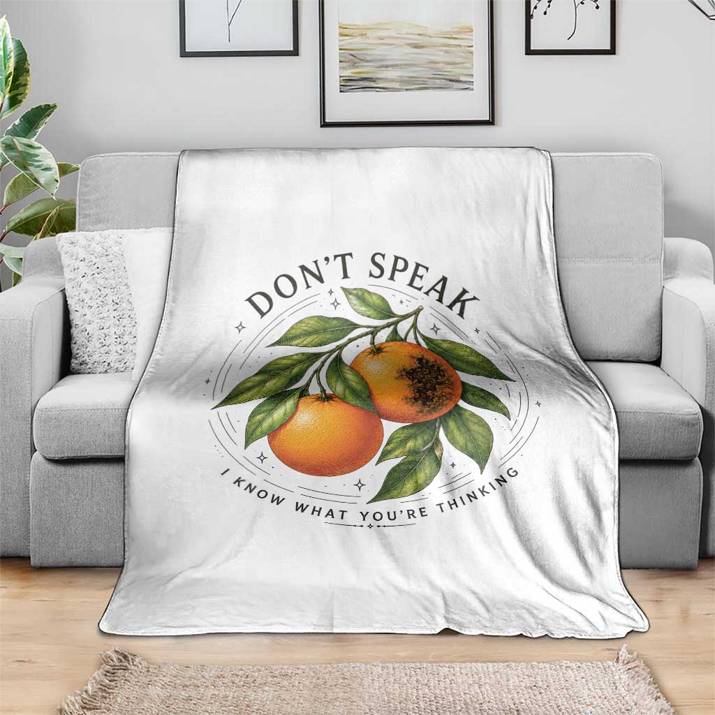 Subtle FDT Throw Blanket Dont Speak Orange Graphic Retro Vintage