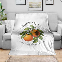Subtle FDT Throw Blanket Dont Speak Orange Graphic Retro Vintage
