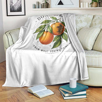 Subtle FDT Throw Blanket Dont Speak Orange Graphic Retro Vintage