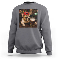 French Bulldog Drinking Beer Sweatshirt Silly Dog Meme Graphic Sarcastic Gift