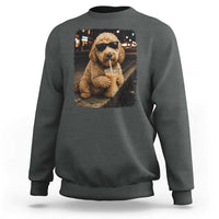 Goldendoodle Drinking Iced Coffee Sweatshirt Grunge Graphic Funny Dog Lover