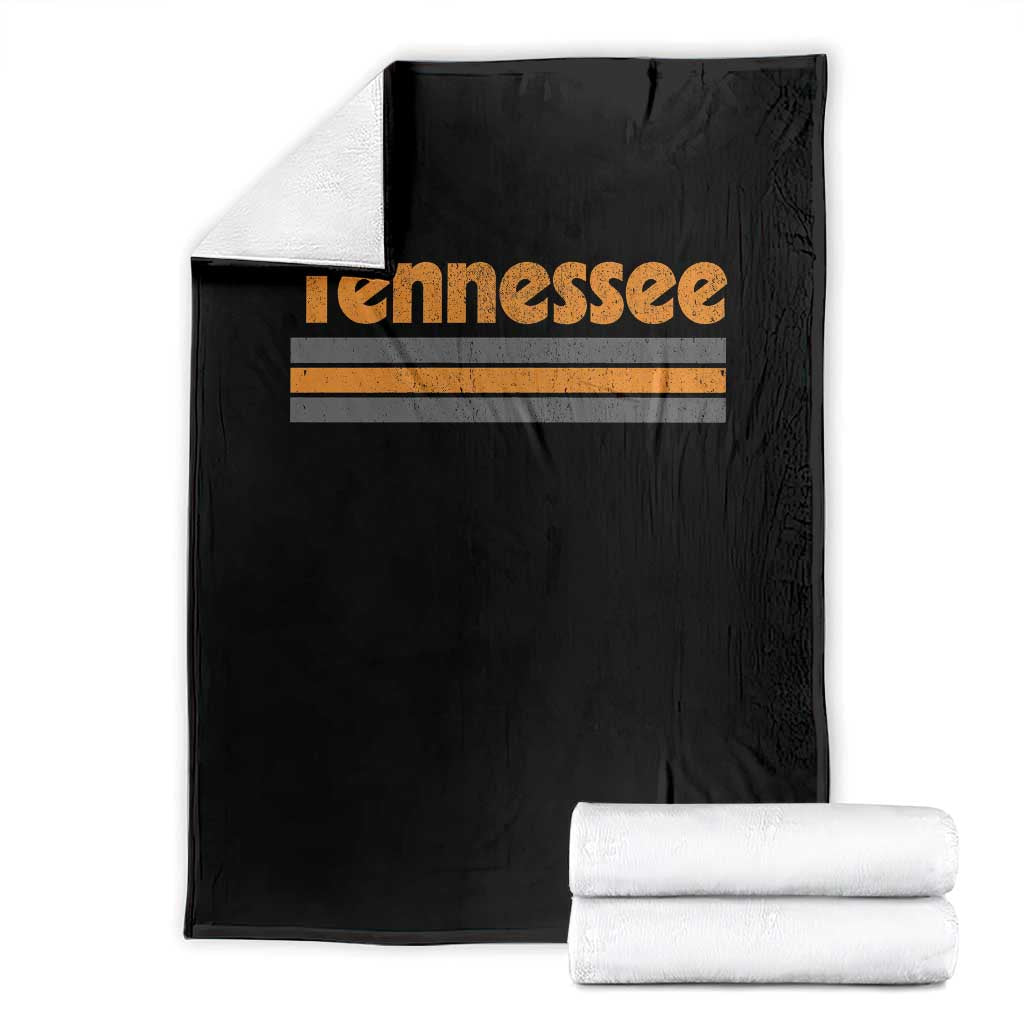 Vintage Tennessee Throw Blanket Retro Classic TN Orange Print Retro Three Stripe