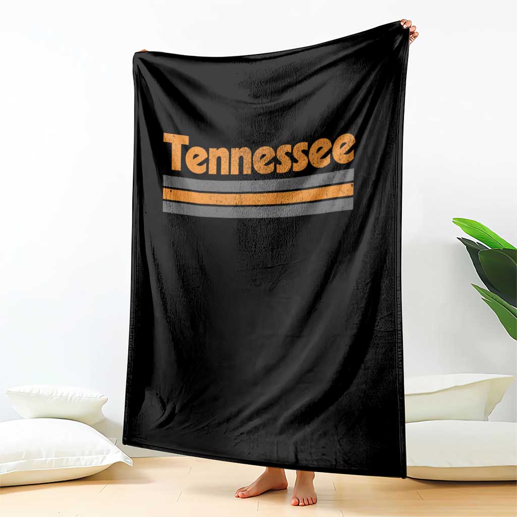 Vintage Tennessee Throw Blanket Retro Classic TN Orange Print Retro Three Stripe