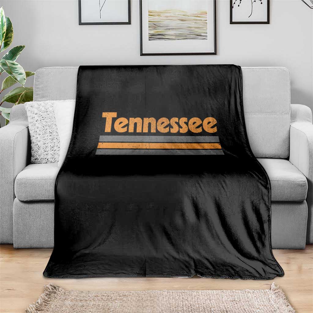 Vintage Tennessee Throw Blanket Retro Classic TN Orange Print Retro Three Stripe