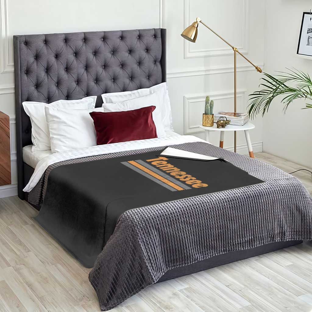 Vintage Tennessee Throw Blanket Retro Classic TN Orange Print Retro Three Stripe