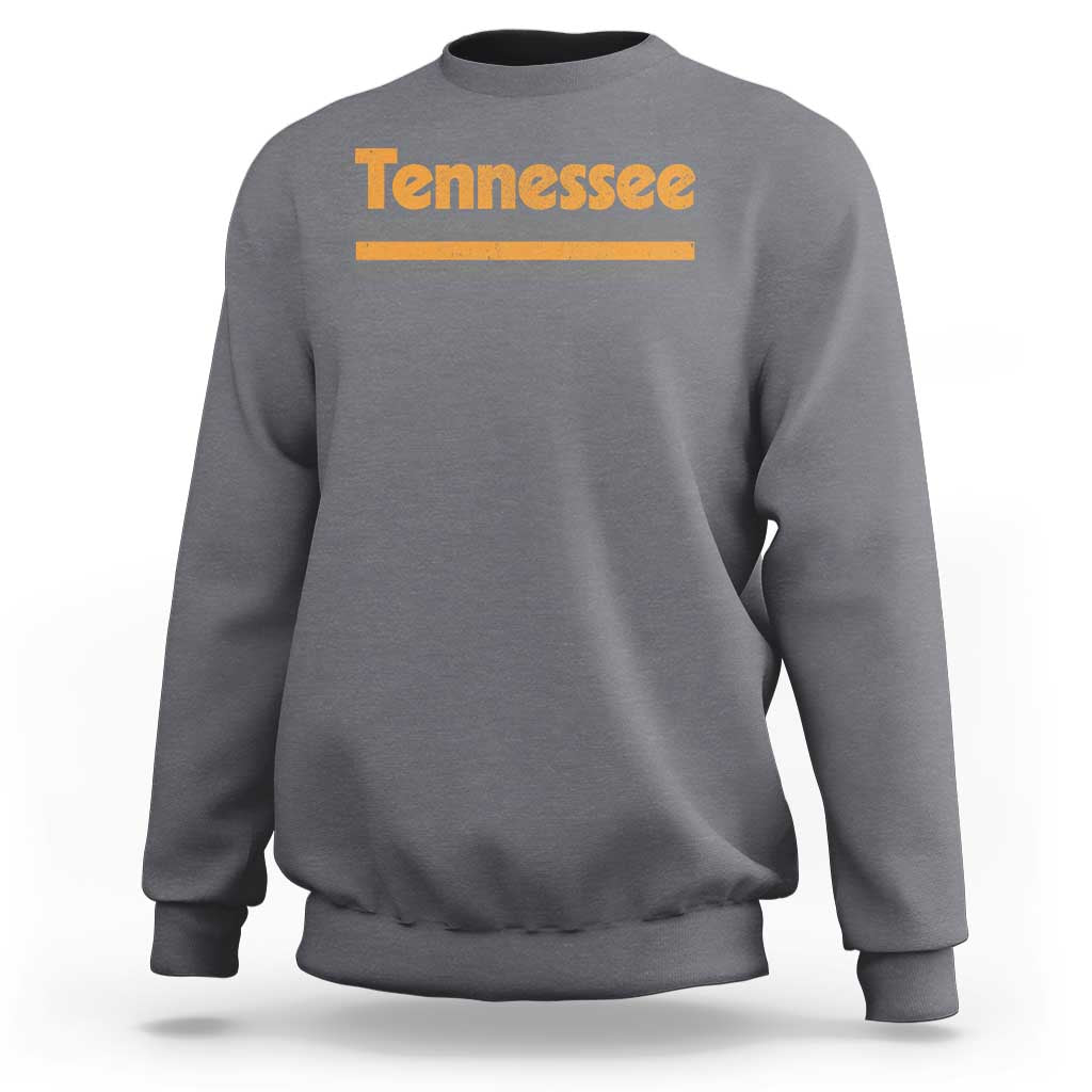 Vintage Tennessee Sweatshirt Retro Classic TN Orange Print Retro Three Stripe