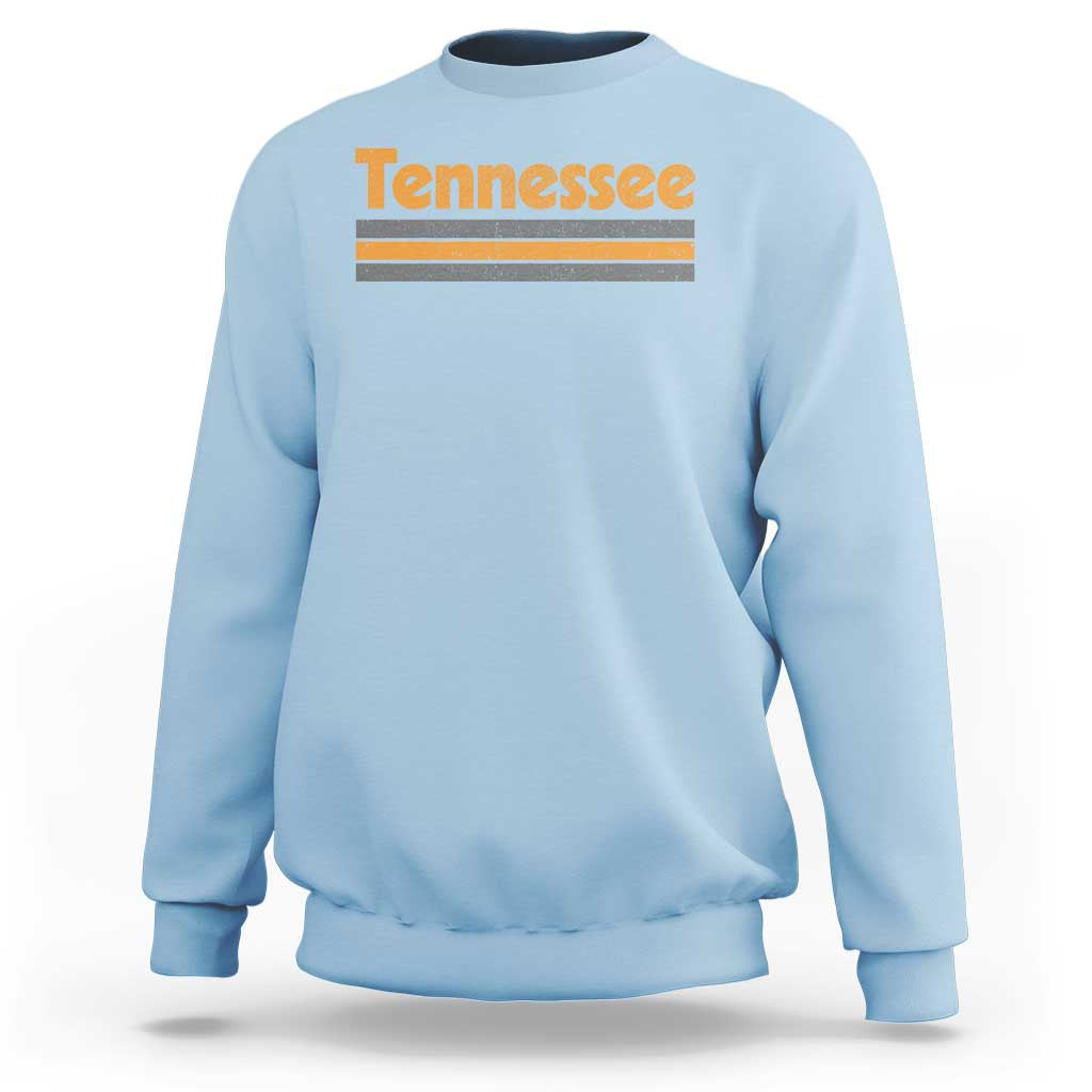Vintage Tennessee Sweatshirt Retro Classic TN Orange Print Retro Three Stripe