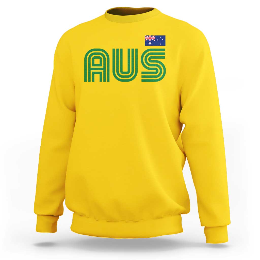 Retro Australia Sweatshirt AUS Green Australian Flag Country Pride Graphic