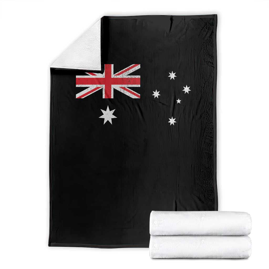 Vintage Australian Flag Throw Blanket Australia Distressed Patriotic Southern Cross Country Pride Graphic