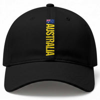 Australia Flag Baseball Cap Patriotic Country Pride Vertical Text Graphic