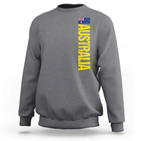 Australia Flag Sweatshirt Patriotic Country Pride Vertical Text Graphic