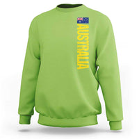 Australia Flag Sweatshirt Patriotic Country Pride Vertical Text Graphic