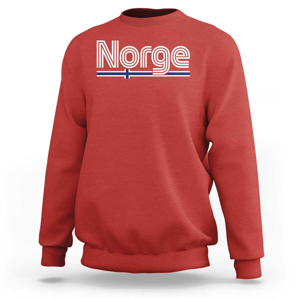 Retro Vintage Norge Flag Sweatshirt Norway Norwegian Pride Heritage Scandinavian