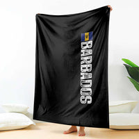 Barbados Flag Throw Blanket Distressed Vertical Typography Caribbean Island Pride Heritage Gift